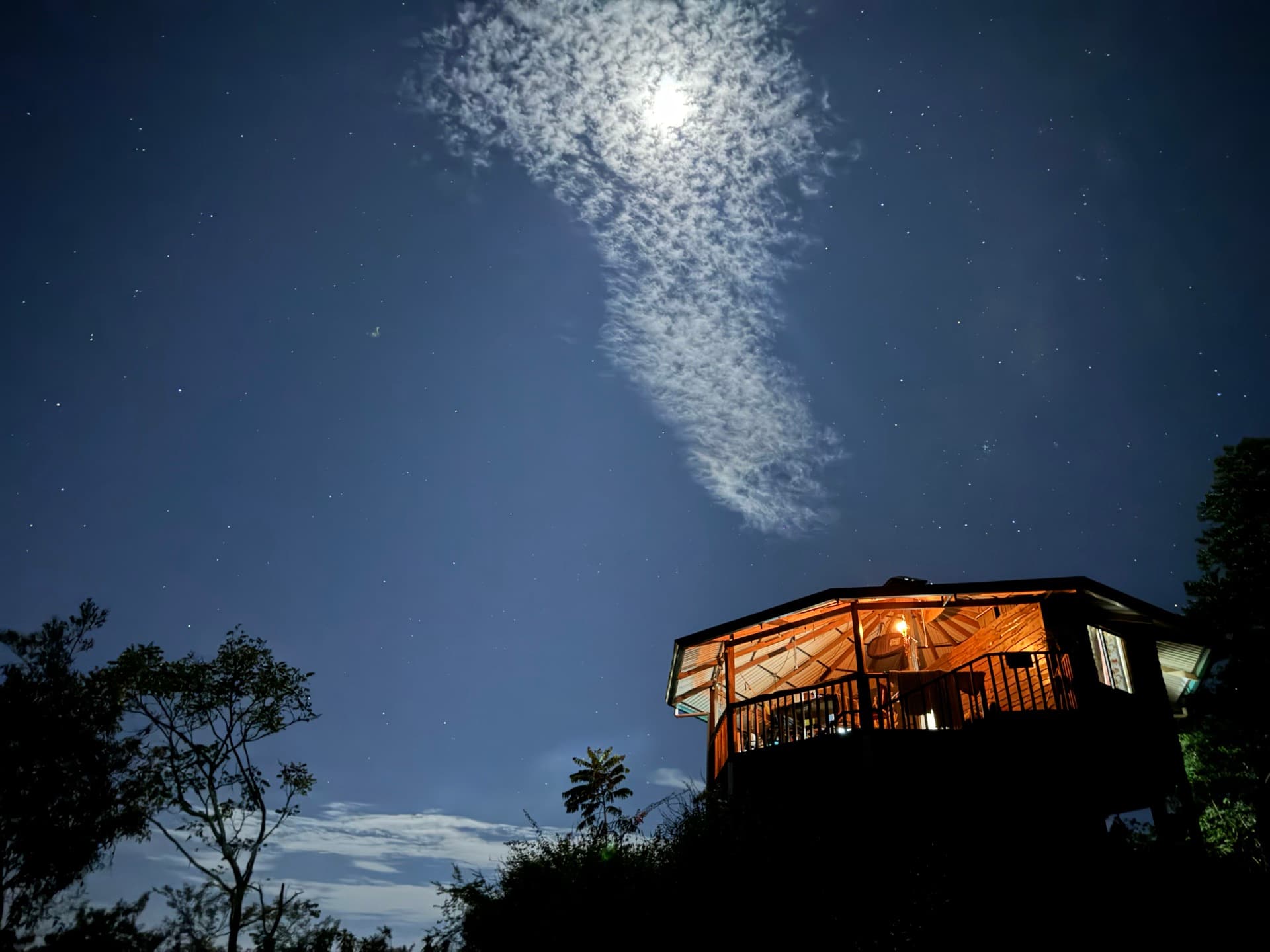 Ceremony pavilion under the stars