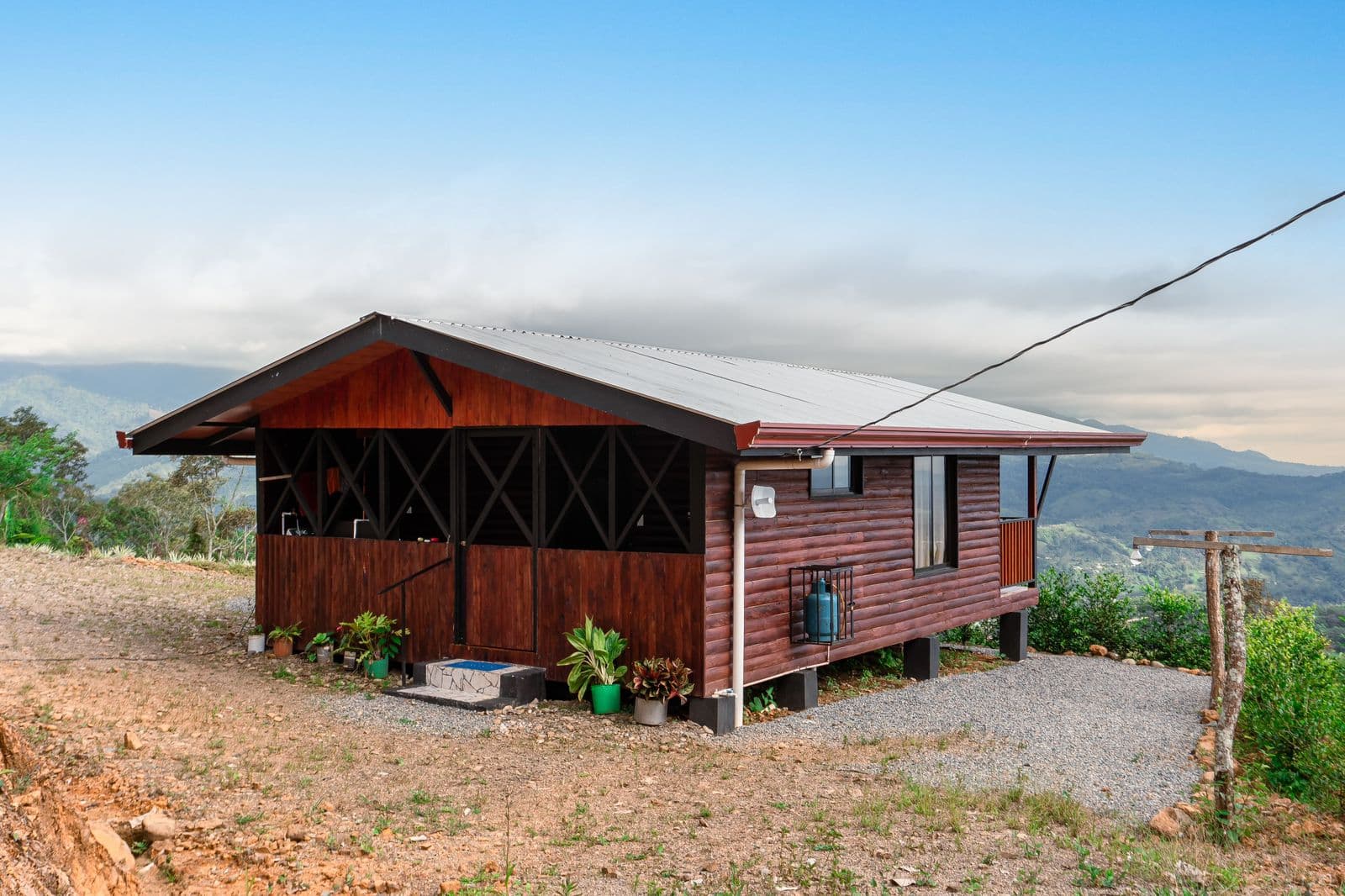 Cabin nestled in nature